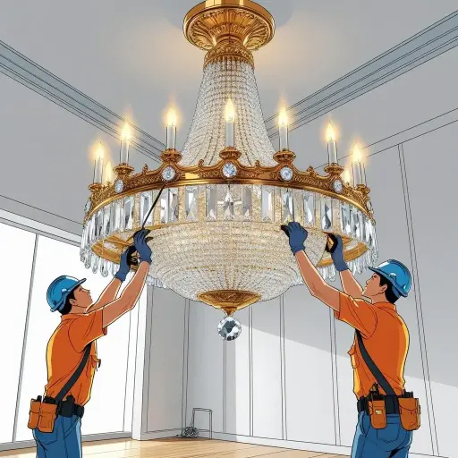 [E-020] Chandelier installation